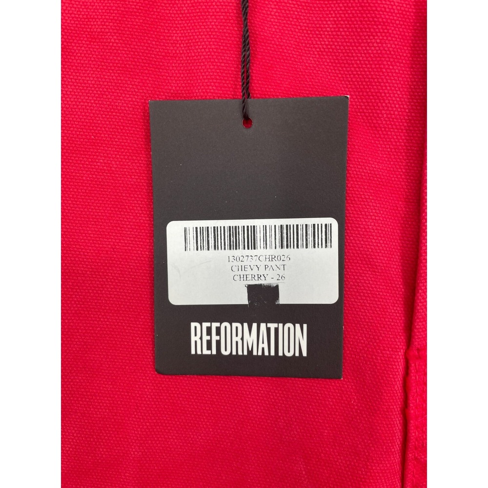 Reformation Pants Womens 26 Red Wide Leg New Cropped Cherry - Picture 4 of 12